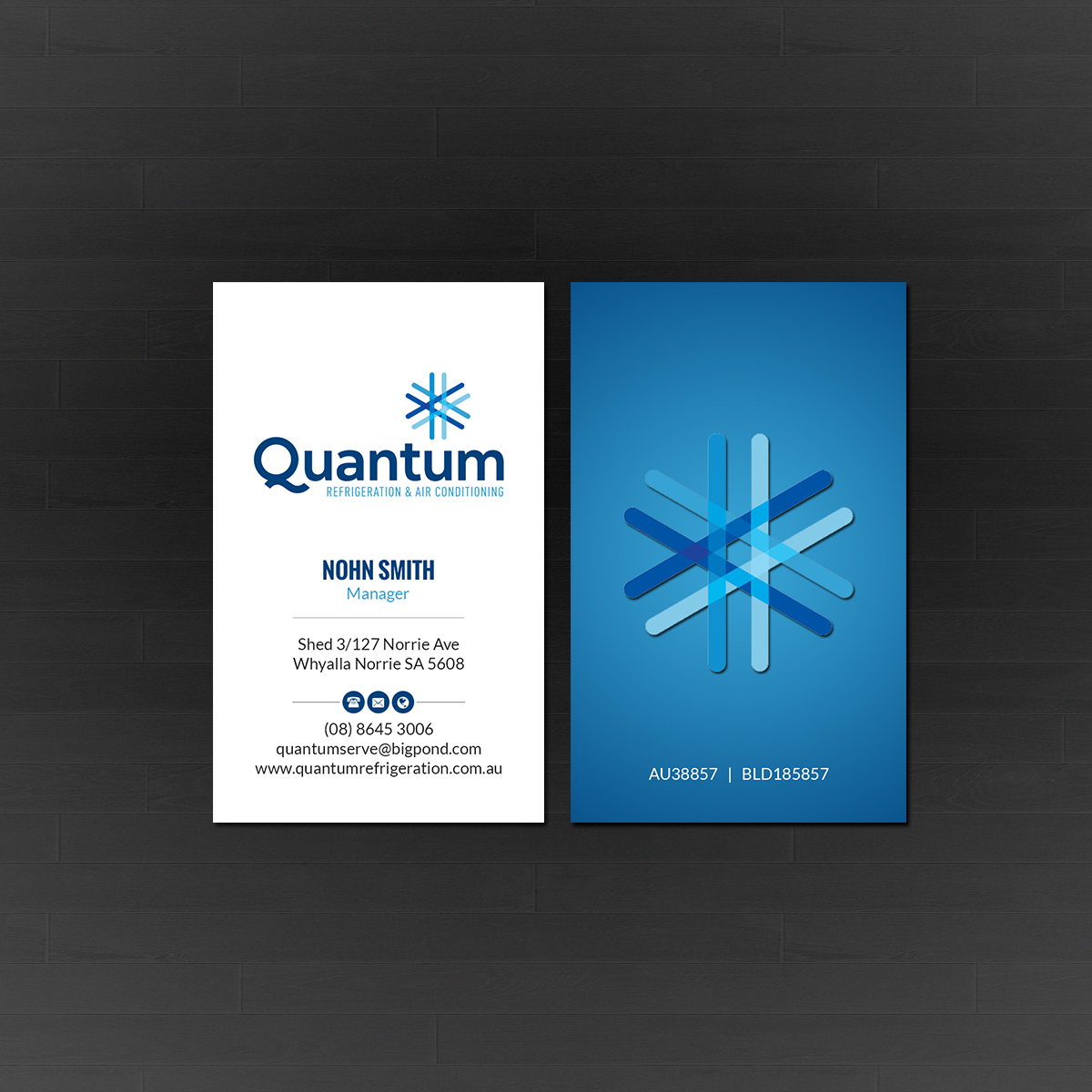 Diseño de Tarjeta de Presentación por Creations Box 2015 para Quantum Refrigeration | Diseño #19569700