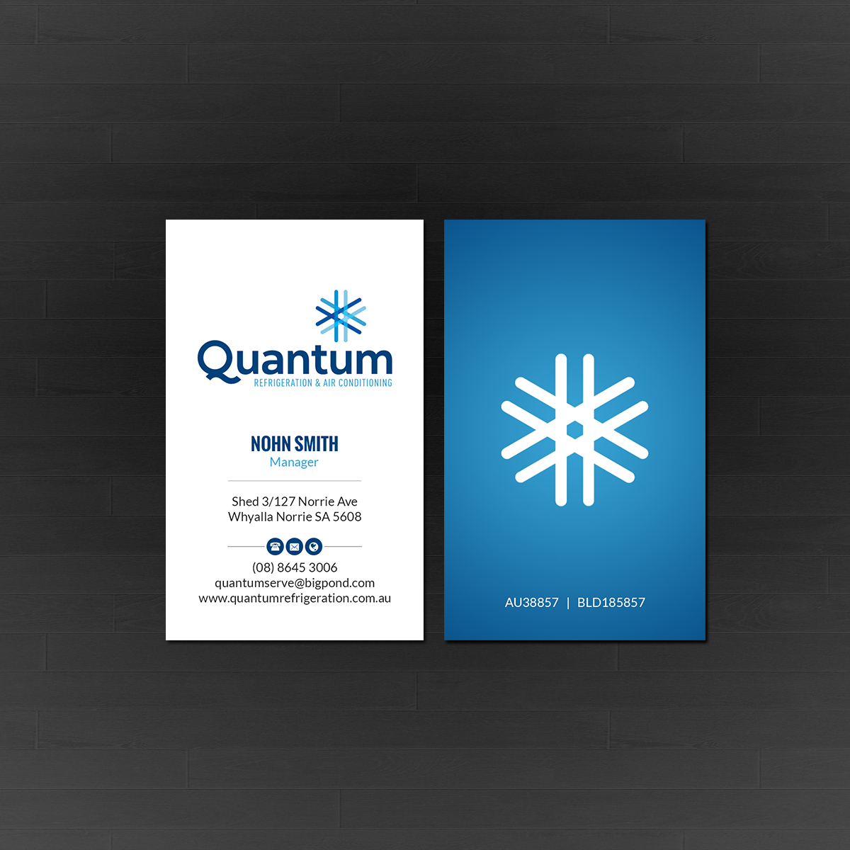 Diseño de Tarjeta de Presentación por Creations Box 2015 para Quantum Refrigeration | Diseño #19569701