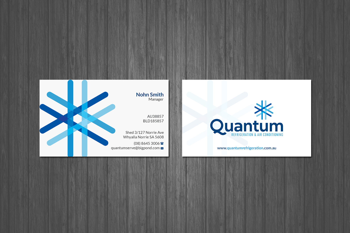 Diseño de Tarjeta de Presentación por Creations Box 2015 para Quantum Refrigeration | Diseño #19572299