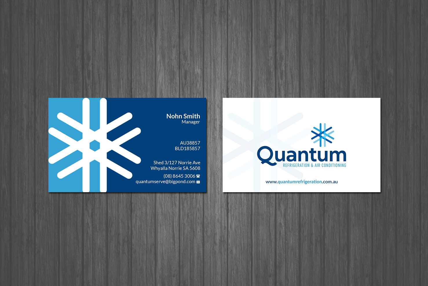 Diseño de Tarjeta de Presentación por Creations Box 2015 para Quantum Refrigeration | Diseño #19572303