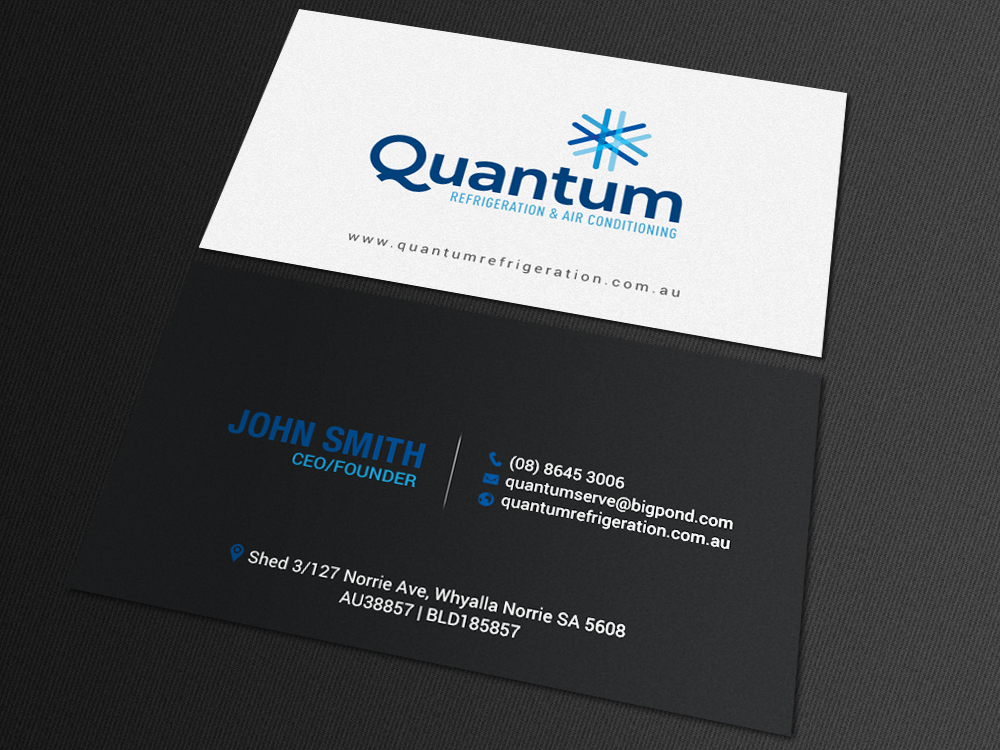 Visitenkarten-Design von chandrayaan.creative für Quantum Refrigeration | Design #19575014
