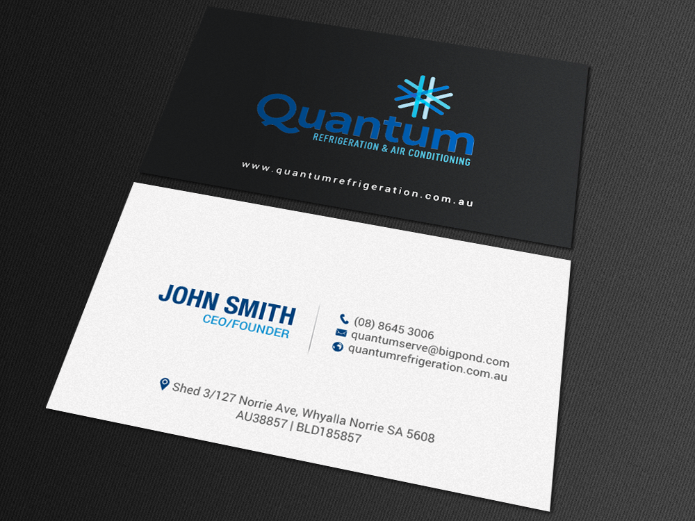 Business Card Design by chandrayaan.creative for Quantum Refrigeration | Design #19575015