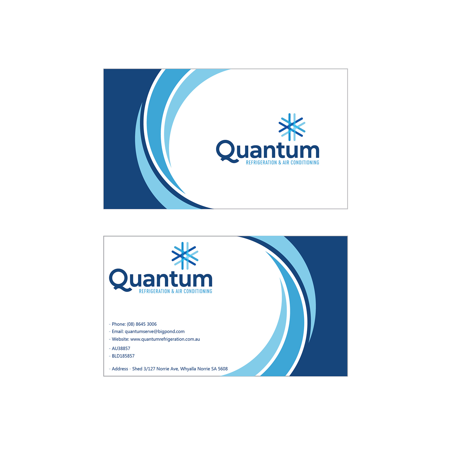 Business Card Design by zain 7 for Quantum Refrigeration | Design #19613693