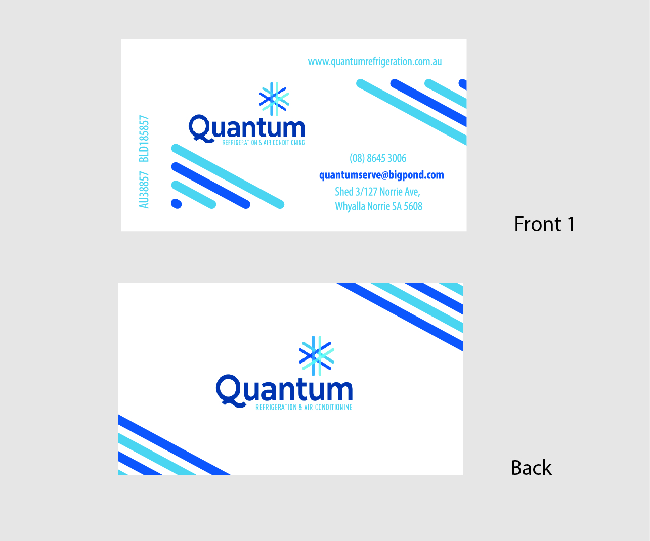 Business Card Design by Adriana Cárdenas for Quantum Refrigeration | Design #19623317