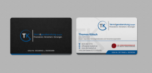 Business Card Design by INDIAN_Ashok for TK Vermögensberatung GmbH | Design: #19575444