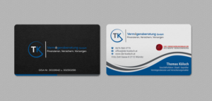 Business Card Design by INDIAN_Ashok for TK Vermögensberatung GmbH | Design: #19575445