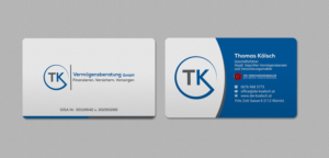 Business Card Design by INDIAN_Ashok for TK Vermögensberatung GmbH | Design: #19575466