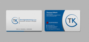 Business Card Design by INDIAN_Ashok for TK Vermögensberatung GmbH | Design: #19575467