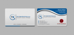 Business Card Design by INDIAN_Ashok for TK Vermögensberatung GmbH | Design: #19575470