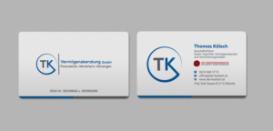 Business Card Design by INDIAN_Ashok for TK Vermögensberatung GmbH | Design: #19575473