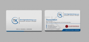 Business Card Design by INDIAN_Ashok for TK Vermögensberatung GmbH | Design: #19575476