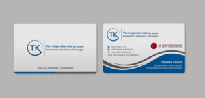 Business Card Design by INDIAN_Ashok for TK Vermögensberatung GmbH | Design: #19575477
