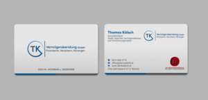 Business Card Design by INDIAN_Ashok for TK Vermögensberatung GmbH | Design: #19575478