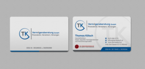 Business Card Design by INDIAN_Ashok for TK Vermögensberatung GmbH | Design: #19575479