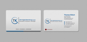 Business Card Design by INDIAN_Ashok for TK Vermögensberatung GmbH | Design: #19575480