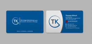 Business Card Design by INDIAN_Ashok for TK Vermögensberatung GmbH | Design: #19575483