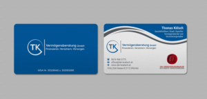 Business Card Design by INDIAN_Ashok for TK Vermögensberatung GmbH | Design: #19575484