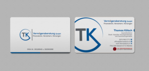 Business Card Design by INDIAN_Ashok for TK Vermögensberatung GmbH | Design: #19575485
