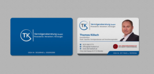 Business Card Design by INDIAN_Ashok for TK Vermögensberatung GmbH | Design: #19575486