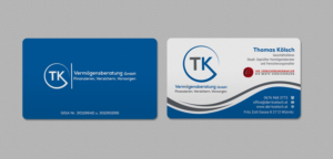 Business Card Design by INDIAN_Ashok for TK Vermögensberatung GmbH | Design: #19575500