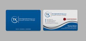 Business Card Design by INDIAN_Ashok for TK Vermögensberatung GmbH | Design: #19575501