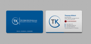 Visitenkarten-Design von INDIAN_Ashok für TK Vermögensberatung GmbH | Design: #19575503