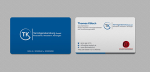 Visitenkarten-Design von INDIAN_Ashok für TK Vermögensberatung GmbH | Design: #19575568