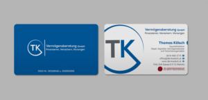 Visitenkarten-Design von INDIAN_Ashok für TK Vermögensberatung GmbH | Design: #19575569