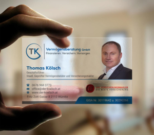 Visitenkarten-Design von INDIAN_Ashok für TK Vermögensberatung GmbH | Design: #19575575