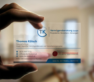 Business Card Design by INDIAN_Ashok for TK Vermögensberatung GmbH | Design: #19575587