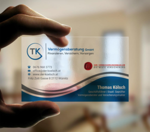 Business Card Design by INDIAN_Ashok for TK Vermögensberatung GmbH | Design: #19575588