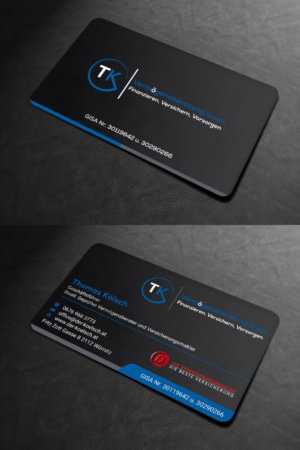 Business Card Design by INDIAN_Ashok for TK Vermögensberatung GmbH | Design: #19575596