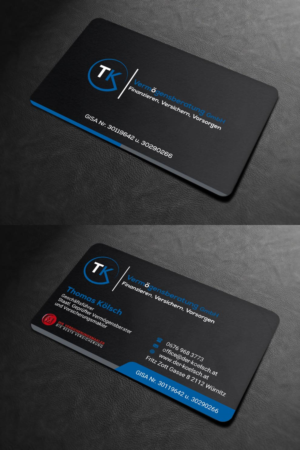 Business Card Design by INDIAN_Ashok for TK Vermögensberatung GmbH | Design: #19575600