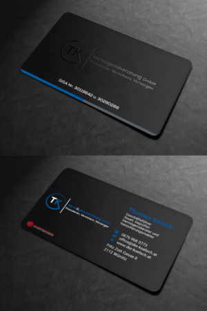 Business Card Design by INDIAN_Ashok for TK Vermögensberatung GmbH | Design: #19575602