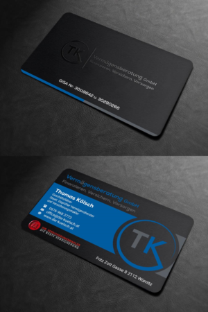 Business Card Design by INDIAN_Ashok for TK Vermögensberatung GmbH | Design: #19575623
