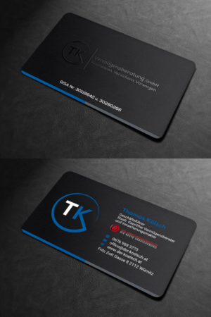 Business Card Design by INDIAN_Ashok for TK Vermögensberatung GmbH | Design: #19575625