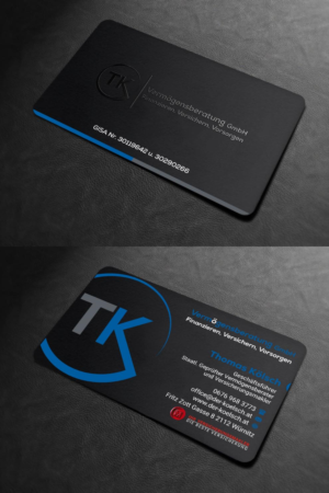 Business Card Design by INDIAN_Ashok for TK Vermögensberatung GmbH | Design: #19575627