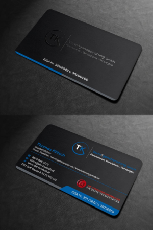 Business Card Design by INDIAN_Ashok for TK Vermögensberatung GmbH | Design: #19575628