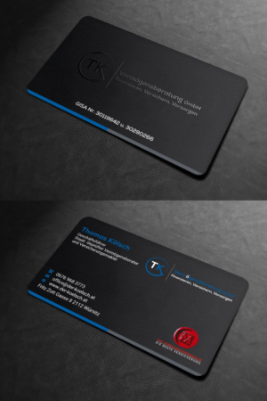 Business Card Design by INDIAN_Ashok for TK Vermögensberatung GmbH | Design: #19575629