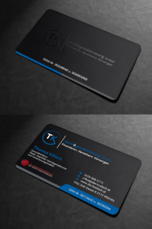 Business Card Design by INDIAN_Ashok for TK Vermögensberatung GmbH | Design: #19575630