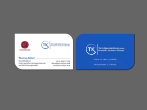 Business Card Design by Creations Box 2015 for TK Vermögensberatung GmbH | Design #19588584