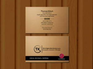 Business Card Design by Creations Box 2015 for TK Vermögensberatung GmbH | Design: #19588585