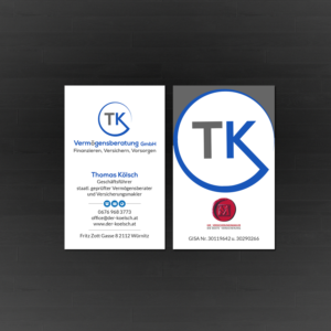 Business Card Design by Creations Box 2015 for TK Vermögensberatung GmbH | Design: #19588587