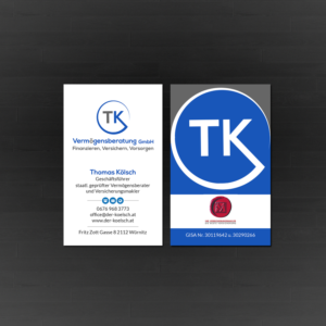 Business Card Design by Creations Box 2015 for TK Vermögensberatung GmbH | Design: #19588602
