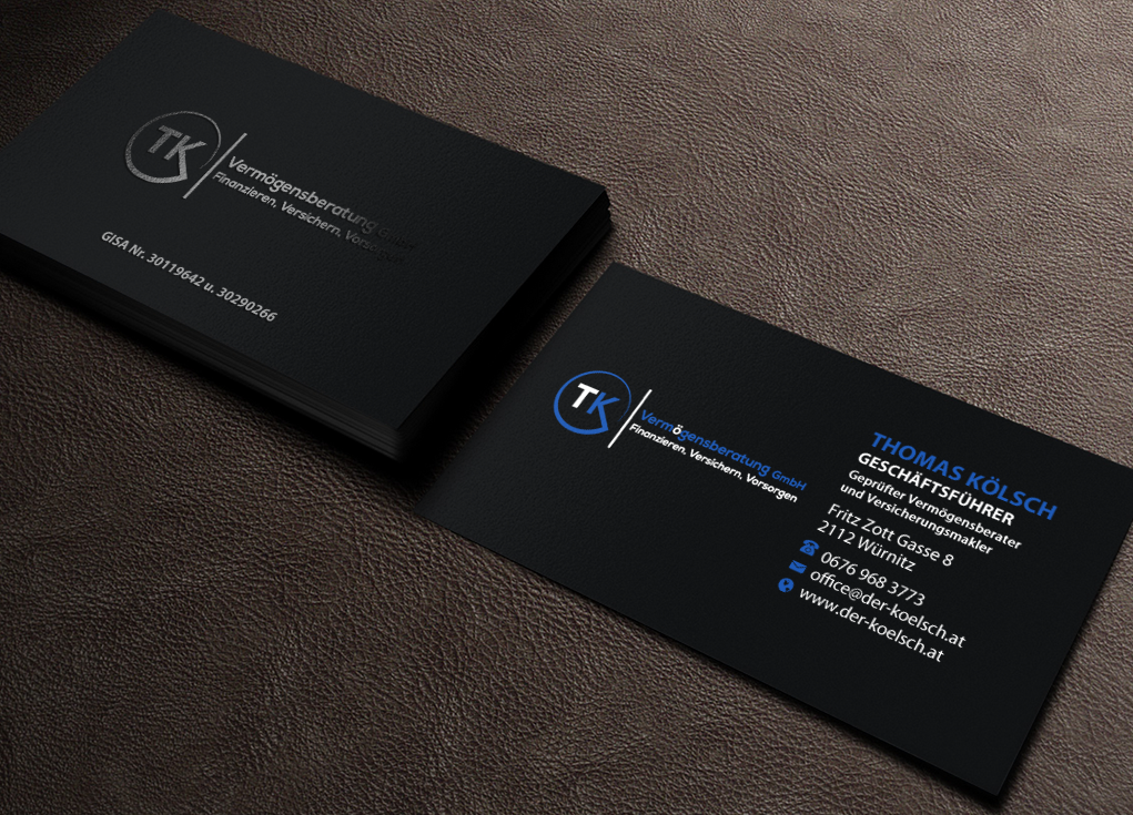 Business Card Design by Brand aid for TK Vermögensberatung GmbH | Design #19583105