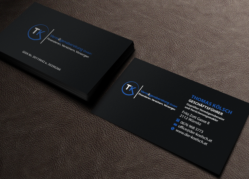 Business Card Design by Brand aid for TK Vermögensberatung GmbH | Design #19583106