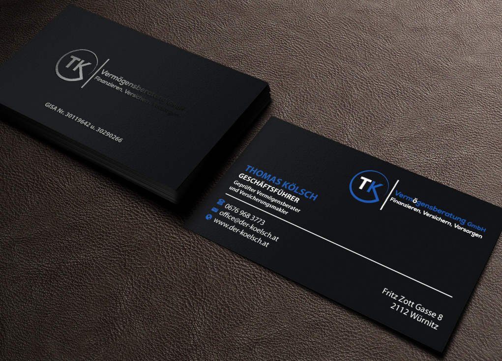Business Card Design by Brand aid for TK Vermögensberatung GmbH | Design #19583109
