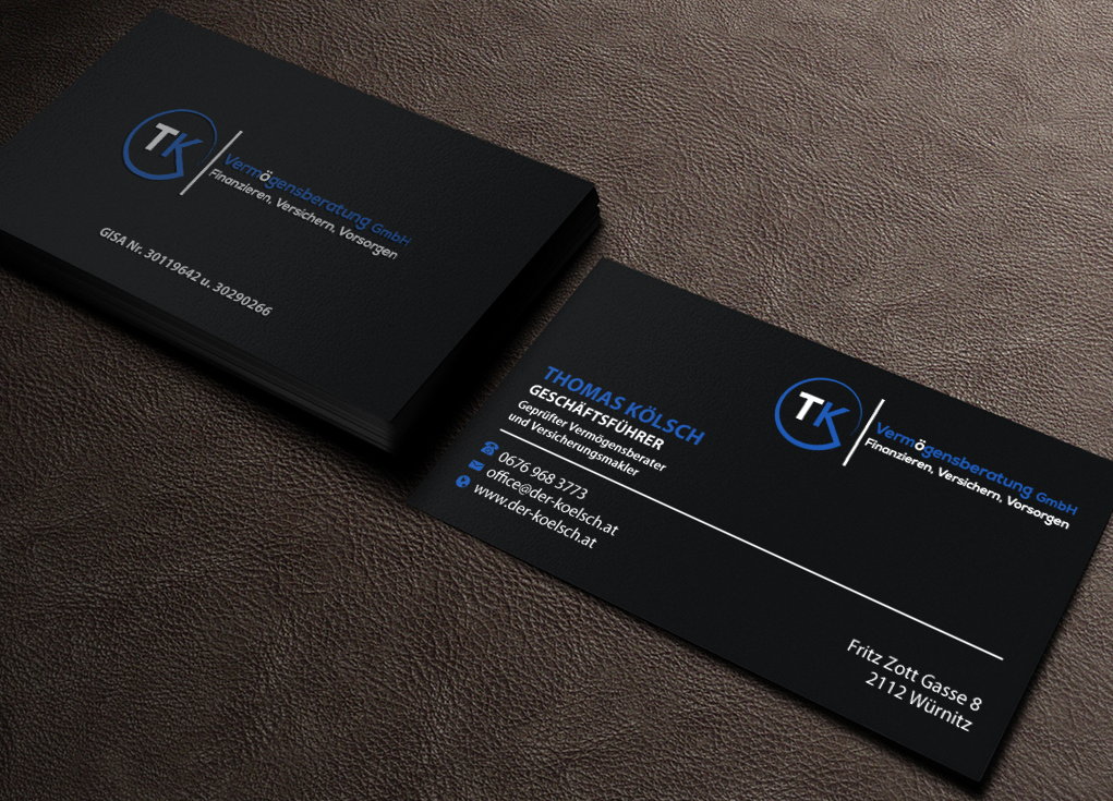 Business Card Design by Brand aid for TK Vermögensberatung GmbH | Design #19583115