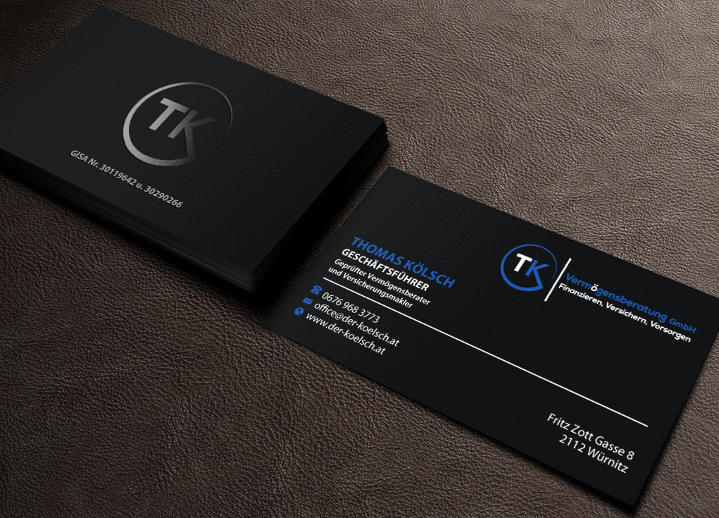 Business Card Design by Brand aid for TK Vermögensberatung GmbH | Design #19583116