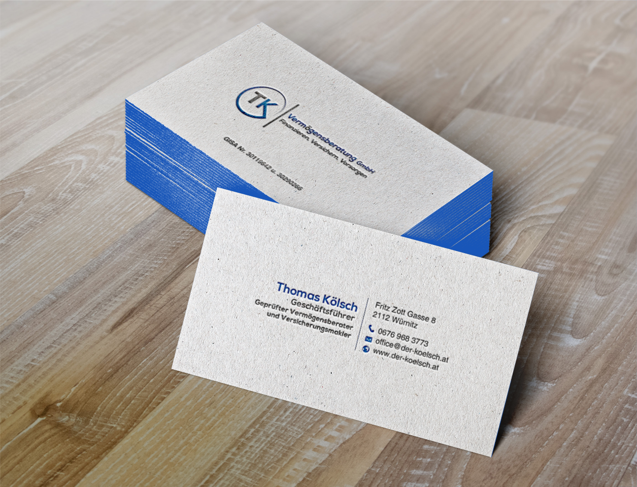 Business Card Design by chandrayaan.creative for TK Vermögensberatung GmbH | Design #19574946